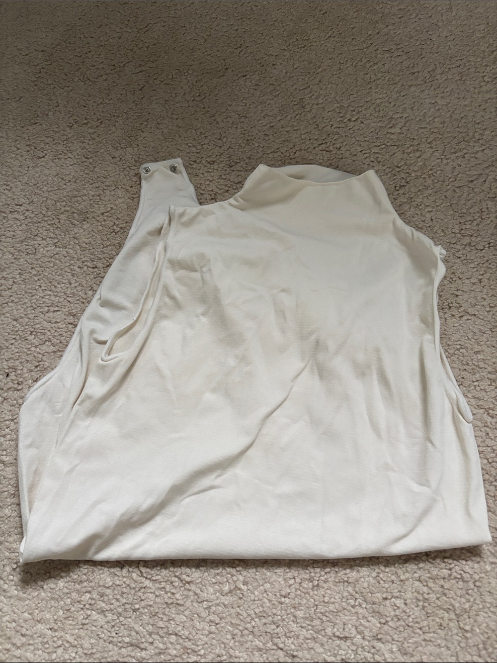 Skims Sleeveless Cream Mock turtleneck stretch  One-Piece